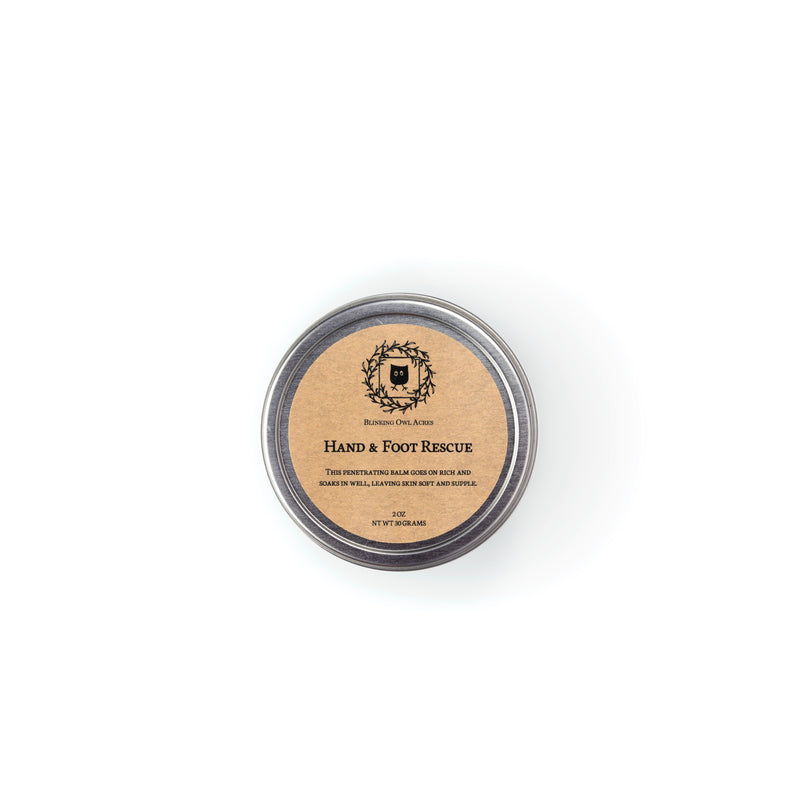 Hand and Foot Rescue Balm 2 oz tin top view